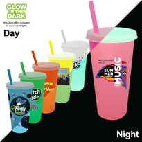 Nite Glow 26 oz. Tumbler with Lid & Straw