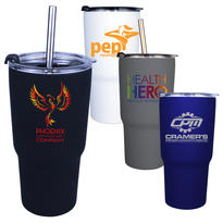 Halcyon® 20 oz. Tumbler with Stainless Straw/Flip Top Lid
