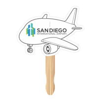 Airplane Shape Hand Fan, Full Color Digital