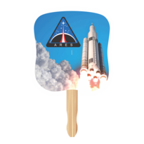Rocket Ship Design Hand Fan, Full Color Digital