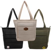 Otaria™ Puffy Recycled Tote Bag, Fabric Patch - Full Color