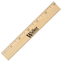 6" Clear Lacquer  Beveled Wood Ruler