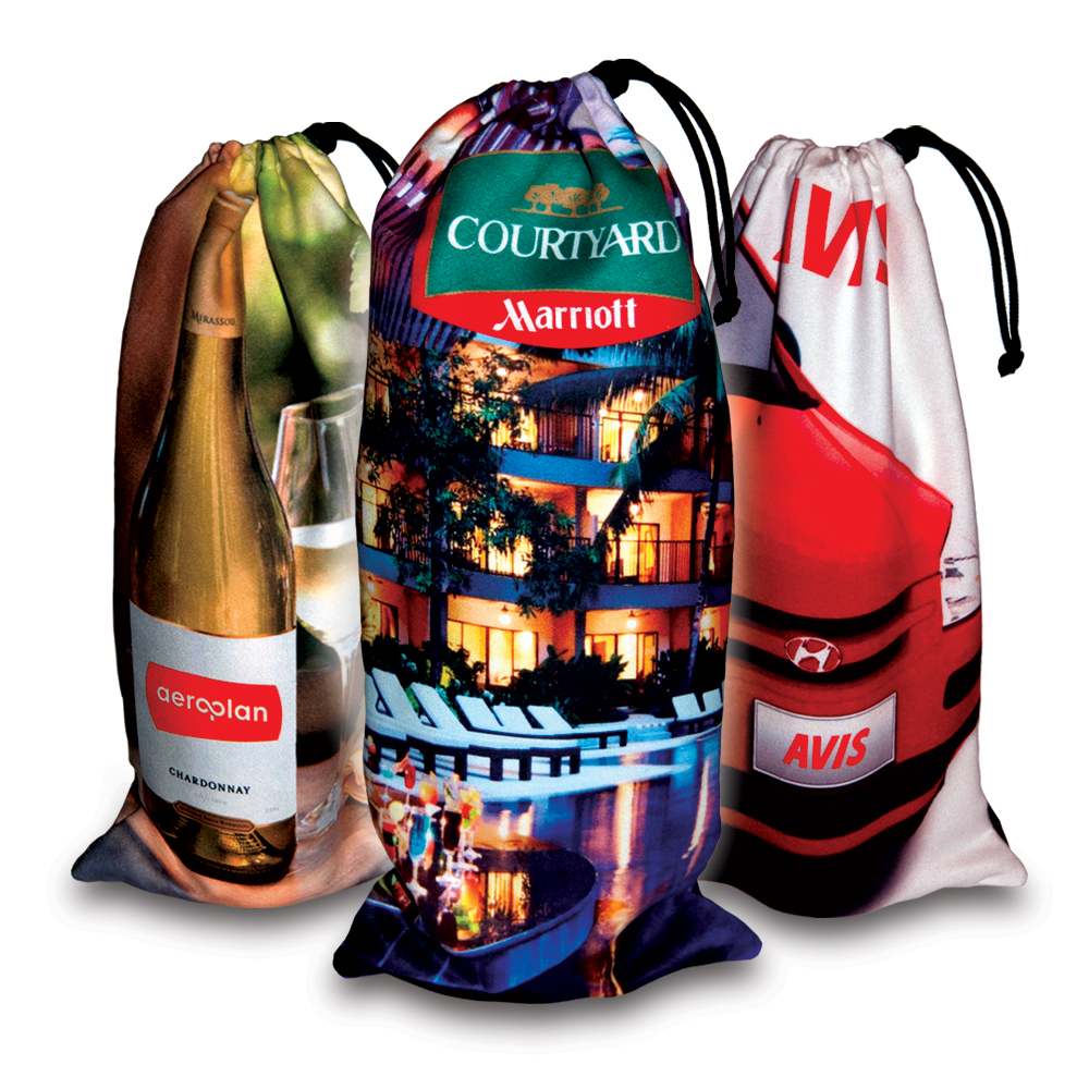 Sac à bouteille de vin avec cordon, sublimé
