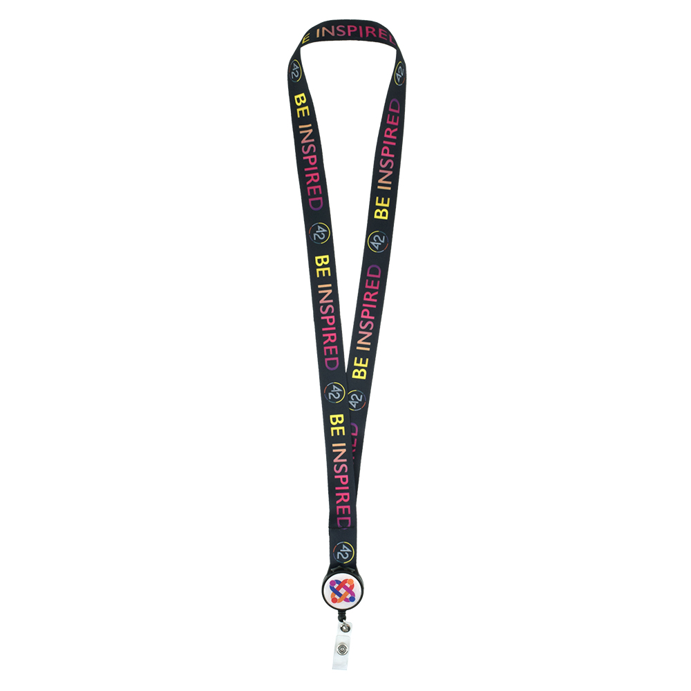 Dye Sublimated Lanyard with Retractable Badge Reel Combo