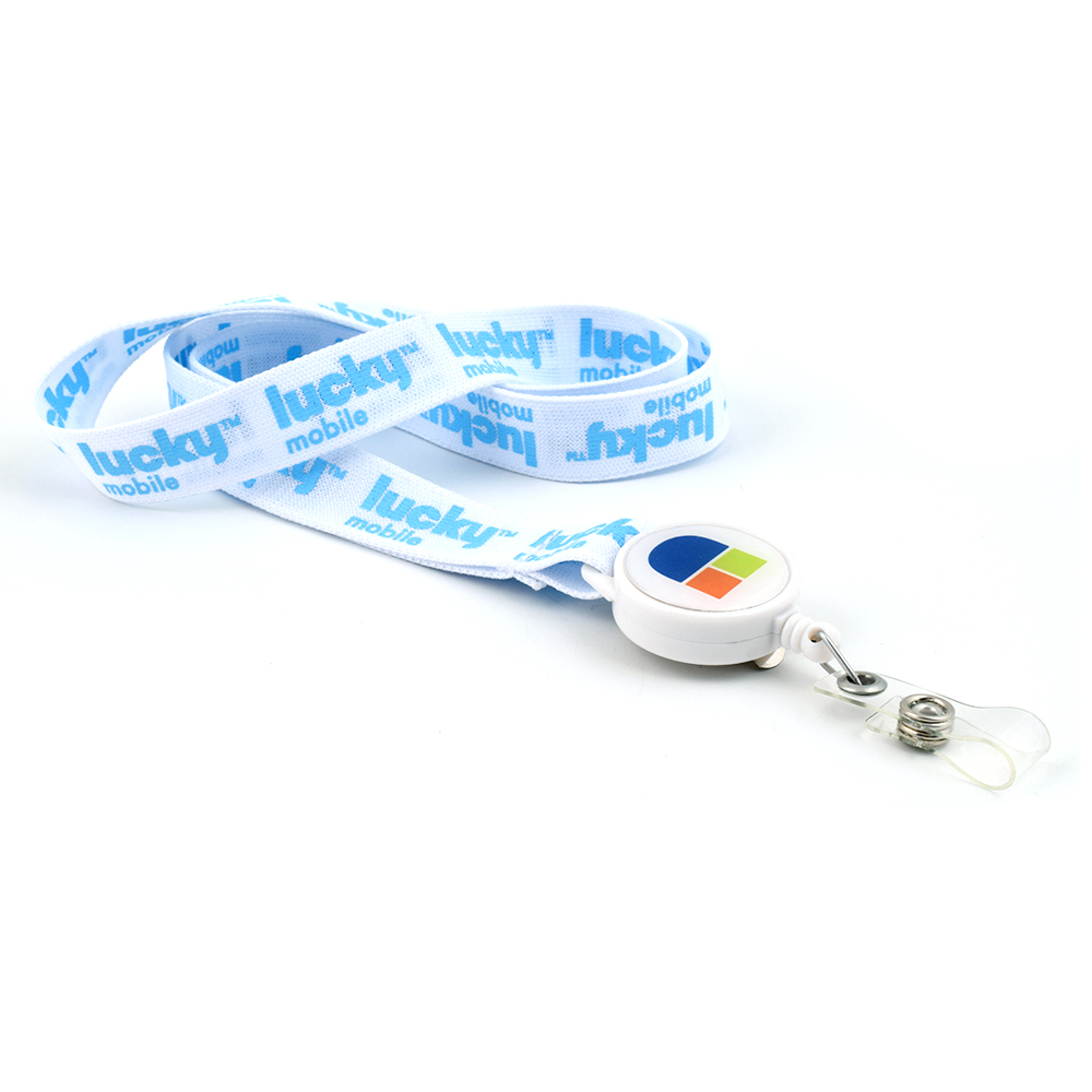 Lanière classique pour salon professionnel avec enrouleur de badge rétractable
