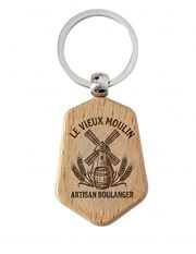 Porte-Clés en hêtre 1.42 x 1.95"