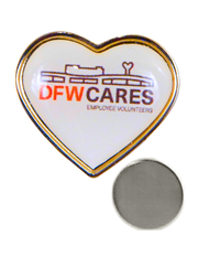SOS Lapel Pins - Small Heart 0.75" with neodium magnet