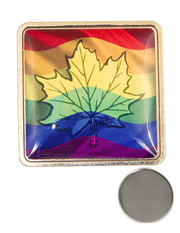 SOS Lapel Pins - Medium Square 1" with neodium magnet 0.120"