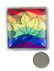 SOS Lapel Pins - Medium Square 1" with neodium magnet 0.120" Nickel finish