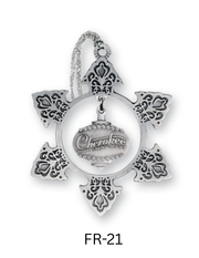 Dangler Style Pewter Ornament - Stock Frame with Custom Dangler