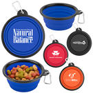 collapsible silicone pet bowl w/carabiner